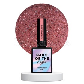 Reflective Base 08 NAILSOFTHENIGHT, base decorativa, melocotón con micro brillo reflectante, 10 ml