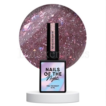 Reflective Base 09 NAILSOFTHENIGHT, base decorativa, rosa con micro brillo reflectante, 10 ml