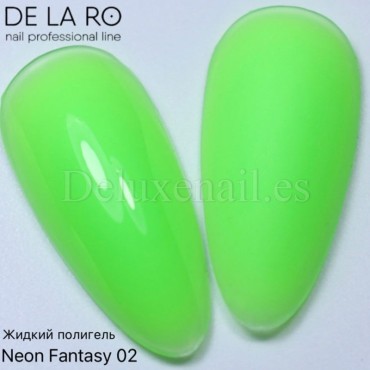 Base Neon Fantasy 02 DE LA RO, base de color verde neón, 12 ml