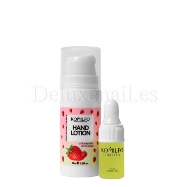 Set de regalo Komilfo Loción de manos Fresa 10 ml con aceite Citrus 2 ml