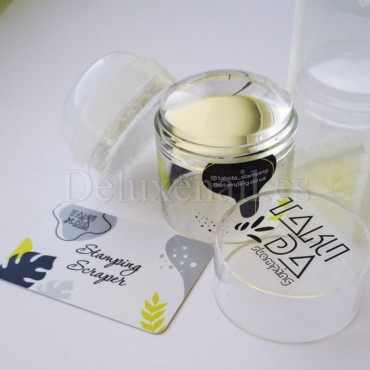 Kit de stamping Taki Da - Sello de silicona con raspador, Plata, 1 ud