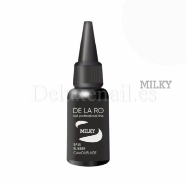 Base Rubber Camouflage Milky DE LA RO, base camuflaje, blanco lechoso, 30 ml