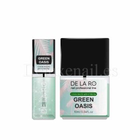 Aceite seco de cutícula con brillo Green Oasis DE LA RO, 10 ml