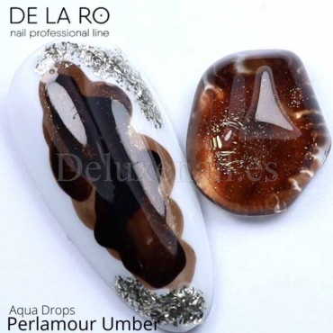 Pintura de Acuarela líquida nacarada Aqua Drops DE LA RO Perlamour Umber 4, 10 ml