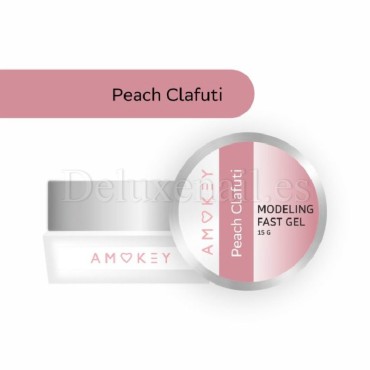 Fast Gel Peach Clafuti Amokey, gel constructor de color, 15 gr