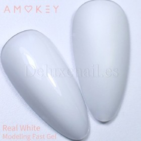 Fast Gel Real White Amokey, gel constructor de color, 30 gr