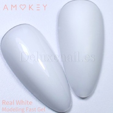 Fast Gel Real White Amokey, gel constructor de color, 30 gr