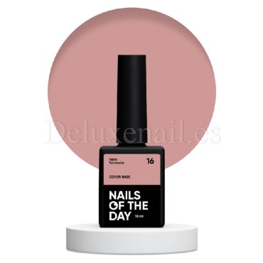 Cover Base 16 NAILSOFTHEDAY, base camuflaje, nude oscuro, 10 ml
