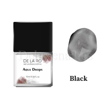 Pintura Acuarela líquida Aqua Drops DE LA RO Black, 10 ml