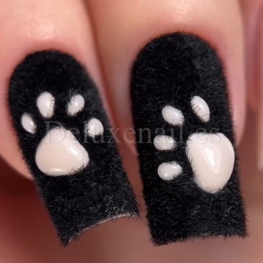 Polvo aterciopelado para uñas "Fluffy" Easy, Negro