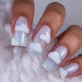 Polvo aterciopelado para uñas "Fluffy" Easy, Blanco