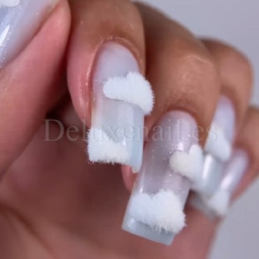 Polvo aterciopelado para uñas "Fluffy" Easy, Blanco