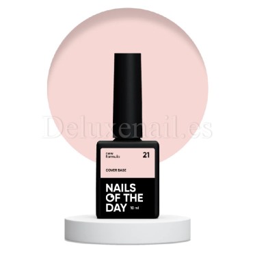 Cover Base 21 NAILSOFTHEDAY, base de color melocotón claro, 10 ml