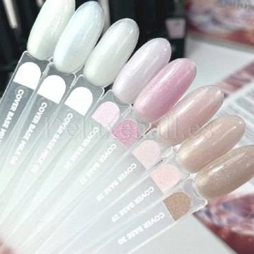 Cover Base Milk Shimmer 05 NAILSOFTHEDAY, blanco lechoso con micro brillo rosado, 30 ml
