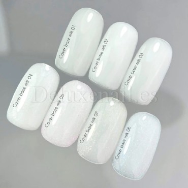 Cover Base Milk Shimmer 07 NAILSOFTHEDAY, base camuflaje, blanco lechoso con micro brillo dorado, 10 ml