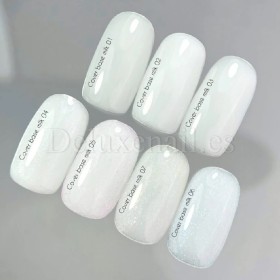 Cover Base Milk Shimmer 07 NAILSOFTHEDAY, base camuflaje, blanco lechoso con micro brillo dorado, 30 ml