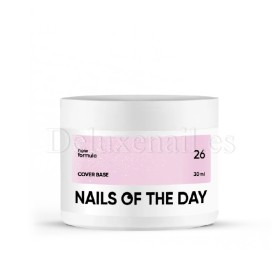 Cover Base Shimmer 26 NAILSOFTHEDAY, base camuflaje, violeta claro con purpurina plateada, 30 ml