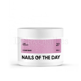 Cover Base Shimmer 27 NAILSOFTHEDAY, base camuflaje, rosa con purpurina plateada, 30 ml