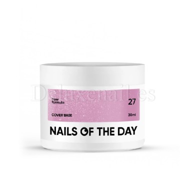 Cover Base Shimmer 27 NAILSOFTHEDAY, base camuflaje, rosa con purpurina plateada, 30 ml