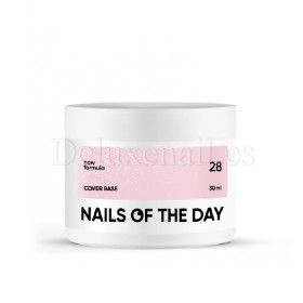 Cover Base Shimmer 28 NAILSOFTHEDAY, base camuflaje, rosa claro con purpurina plateada, 30 ml