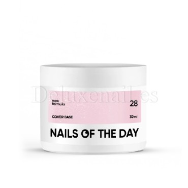 Cover Base Shimmer 28 NAILSOFTHEDAY, base camuflaje, rosa claro con purpurina plateada, 30 ml