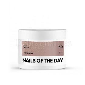 Cover Base Shimmer 30 NAILSOFTHEDAY, base camuflaje, beige con purpurina dorada, 30 ml