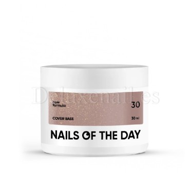 Cover Base Shimmer 30 NAILSOFTHEDAY, base camuflaje, beige con purpurina dorada, 30 ml