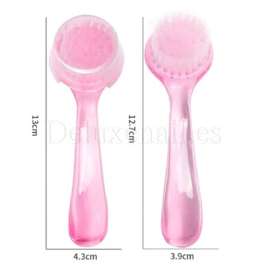 Cepillo suave redondo para manicura con tapa, Rosa, 1 ud