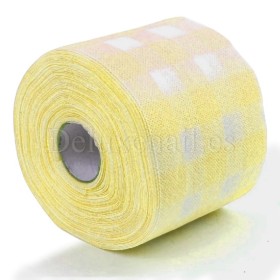 Toallas desechables en rollo, Blanco con amarillo, 20x20 cm, 100 Uds.