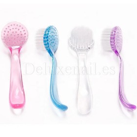 Cepillo suave redondo para manicura con tapa, Blanco, 1 ud