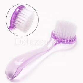 Cepillo suave redondo para manicura con tapa, Azul, 1 ud