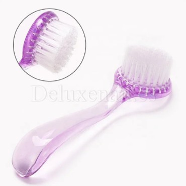 Cepillo suave redondo para manicura con tapa, Rosa, 1 ud