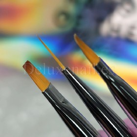 Kit de 3 pinceles para gel y nail art de pelo sintético NAILSOFTHEDAY Nail Art Brush con estuche multicolor