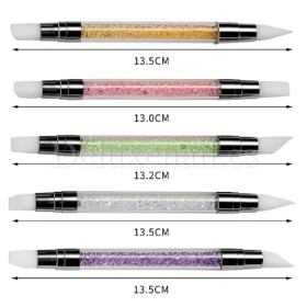 Kit de 5 pinceles dobles de silicona para decoración de uñas