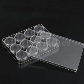 Kit de 12 envases con tapas en caja de plástico