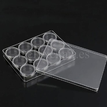 Kit de 12 envases con tapas en caja de plástico