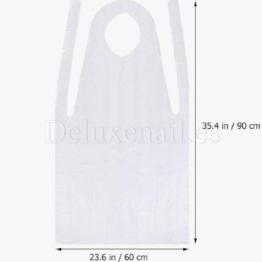 Delantales desechables, Transparente, 10 uds