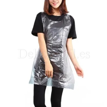 Delantales desechables, Transparente, 100 uds