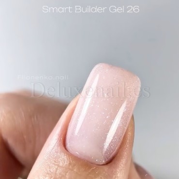Gel constructor Dark Smart Builder Gel 26, Blanco con micro brillo, 15 ml