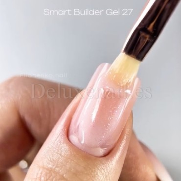 Gel constructor Dark Smart Builder Gel 27, Rosa claro con micro brillo, 15 ml