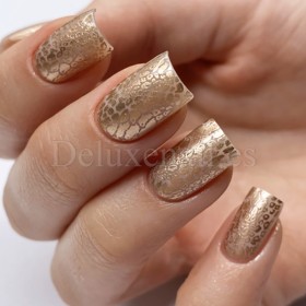 Esmalte Stamping Dark 21, Oro Blanco Metalizado, 10 ml