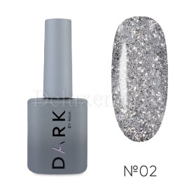 Gel Polish Flash 02 DARK, esmalte reflectante plata, 10 ml