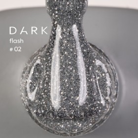 Gel Polish Flash 02 DARK, esmalte reflectante plata, 10 ml