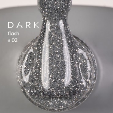 Gel Polish Flash 02 DARK, esmalte reflectante plata, 10 ml