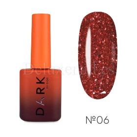 Gel Polish Flash 06 DARK, esmalte reflectante rojo, 10 ml