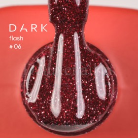 Gel Polish Flash 06 DARK, esmalte reflectante rojo, 10 ml