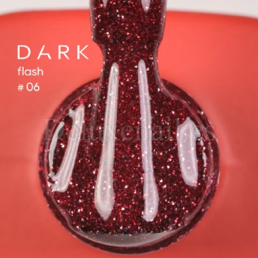 Gel Polish Flash 06 DARK, esmalte reflectante rojo, 10 ml