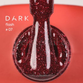 Gel Polish Flash 07 DARK, esmalte reflectante rojo oscuro, 10 ml