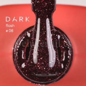 Gel Polish Flash 08 DARK, esmalte reflectante borgoña, 10 ml