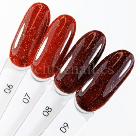 Gel Polish Flash 09 DARK, esmalte reflectante borgoña oscuro, 10 ml